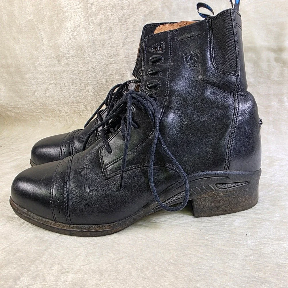 Ariat Paddock Boots Performer Pro Cobalt XR Black Leather Moto Lace Up Men 10.5D